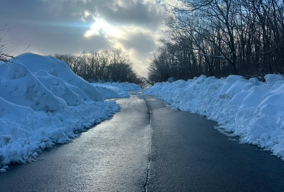 雪原の除雪機