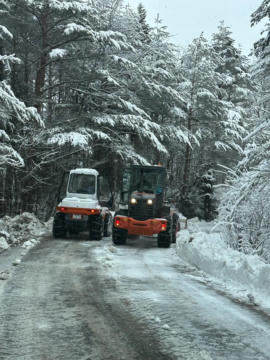 除雪された通路